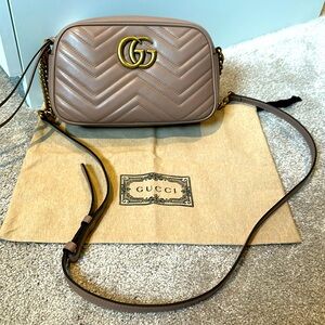 EUC AUTHENTIC Gucci GG Small Marmot Dusty Pink Shoulder Bag